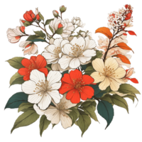 Hand Draw Japonica flower , Wedding Flower clip art , Ai generated png