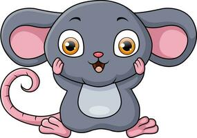 Cute mouse cartoon on white background vector