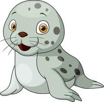 Cute baby seal on white background vector