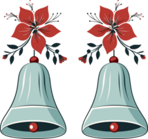 Navidad campanas con rojo flor png