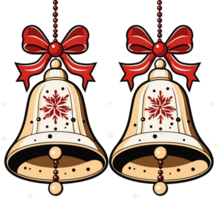 Christmas Bells with Red Ribbon png