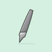 Metal flat file tool vector icon illustration