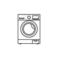 Modern electric Washing Machine vector illustration. Front view of washing machine vector design with shadow.