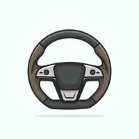 Car cartoonish outline luxury steering wheel vector illustration design