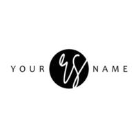 RS Initial Handwriting In Circle Frame Template Design vector
