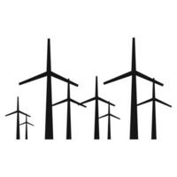 Vector wind turbines in simple style isolated on white background vector illustration