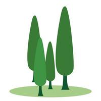 Vector flat design green type of trees
