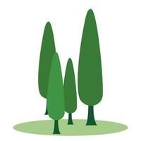 Vector flat design green type of trees