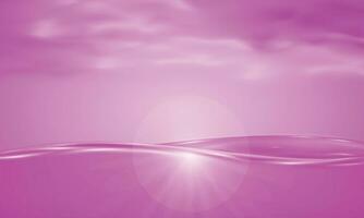 Vector pink water and sunlight background