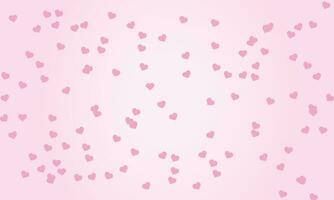 Vector seamless pattern, gentle pink hearts in a chaotic manner