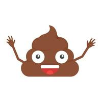 Vector poop emoji vector illustration. poo isolated emoticon