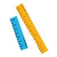 Vector color school rulers in centimeters and inches set