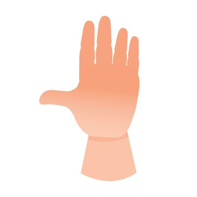Vector hand gesture with smooth skin