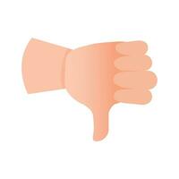 Vector the thumb down gesture indicates dislike