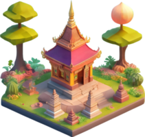 Buddhist Tempel, thailändisch religiös Grundstück, ai generativ png