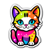 cute cats with colorful colors Generative AI png