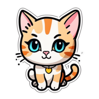 linda gatos con vistoso colores generativo ai png