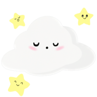 Cloud with yellow stars png