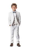 Portrait of boy handsome in business suit isolated on transparent background  , AI Generative png