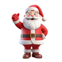 süß Santa claus im 3d Karikatur Stil isoliert auf transparent Hintergrund, ai generativ png