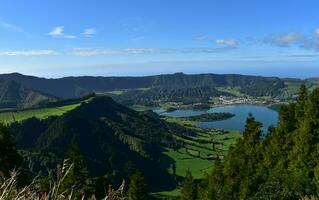 Stunning Scenic Landscape of Sete Cidades in Portugal photo