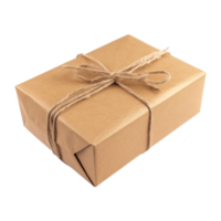 box wrapped in brown paper. generated AI png