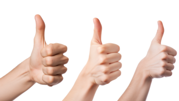Close-up of hand showing thumbs up sign. Generated AI png