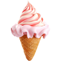 gelo creme dentro a cone. gerado ai png