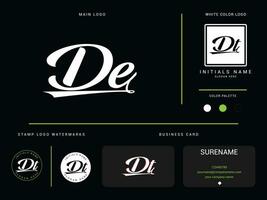 minimalista Delaware logo carta, vestir lujo dt Delaware vector icono para tu ropa tienda