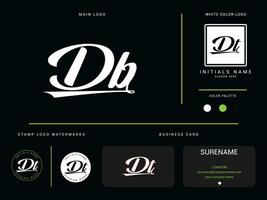 Minimalist Db Logo Letter, Apparel Luxury dt DB Vector Icon For Your Clothing Shop
