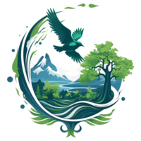 logotipo ecológico, meio Ambiente amigáveis conceito. gerado ai png