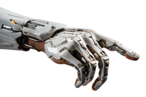 Hyper-Realistic Robotic Hand Illustrating the Future of Technology and Innovation. generated ai png