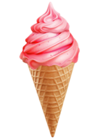 gelo creme dentro a cone. gerado ai png