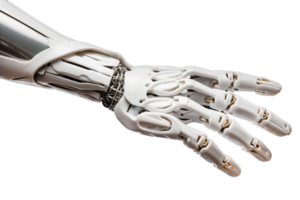 hiper-realista robótico mão ilustrando a futuro do tecnologia e inovação. gerado ai png