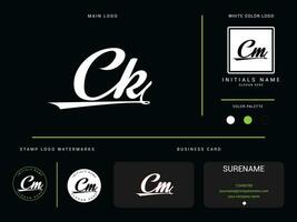 tipografía ck logo vector, inicial lujo cm ck vestir Moda logo para ropa negocio vector