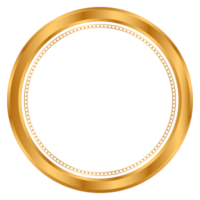 Golden circle frame border clipart png