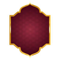 lusso d'oro rosso islamico reale titolo telaio Arabo stile testo scatola bandiera clipart png