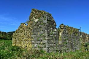 Crumbling Ruins of a Stone House in the Azores photo
