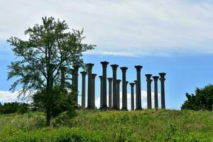 View of Historic Stone Pillars from the Old Capitol photo