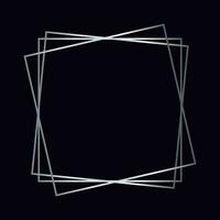 Silver geometric polygonal frame vector