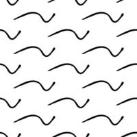 Seamless pattern with doodle wavy lines vector