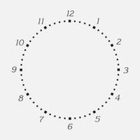 Clock face on a white background. 12 hours watch dial with round scale. Vector illustration