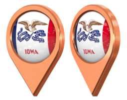 State of Iowa Location Icon Flag, Isolated with Different Angled, 3D Rendering png