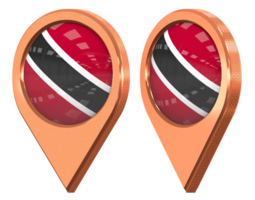 Trinidad and Tobago Location Icon Flag, Isolated with Different Angled, 3D Rendering png