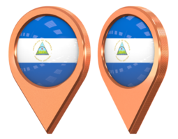 Nicaragua ubicación icono bandera, aislado con diferente angular, 3d representación png