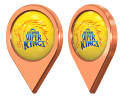 Chennai Super Kings, CSK Location Icon Flag, Isolated with Different Angled, 3D Rendering png