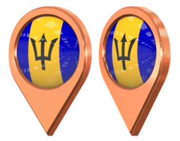 Barbados Location Icon Flag, Isolated with Different Angled, 3D Rendering png