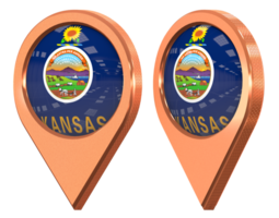 State of Kansas Location Icon Flag, Isolated with Different Angled, 3D Rendering png