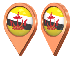 Brunei Location Icon Flag, Isolated with Different Angled, 3D Rendering png