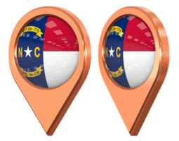 State of North Carolina Location Icon Flag, Isolated with Different Angled, 3D Rendering png